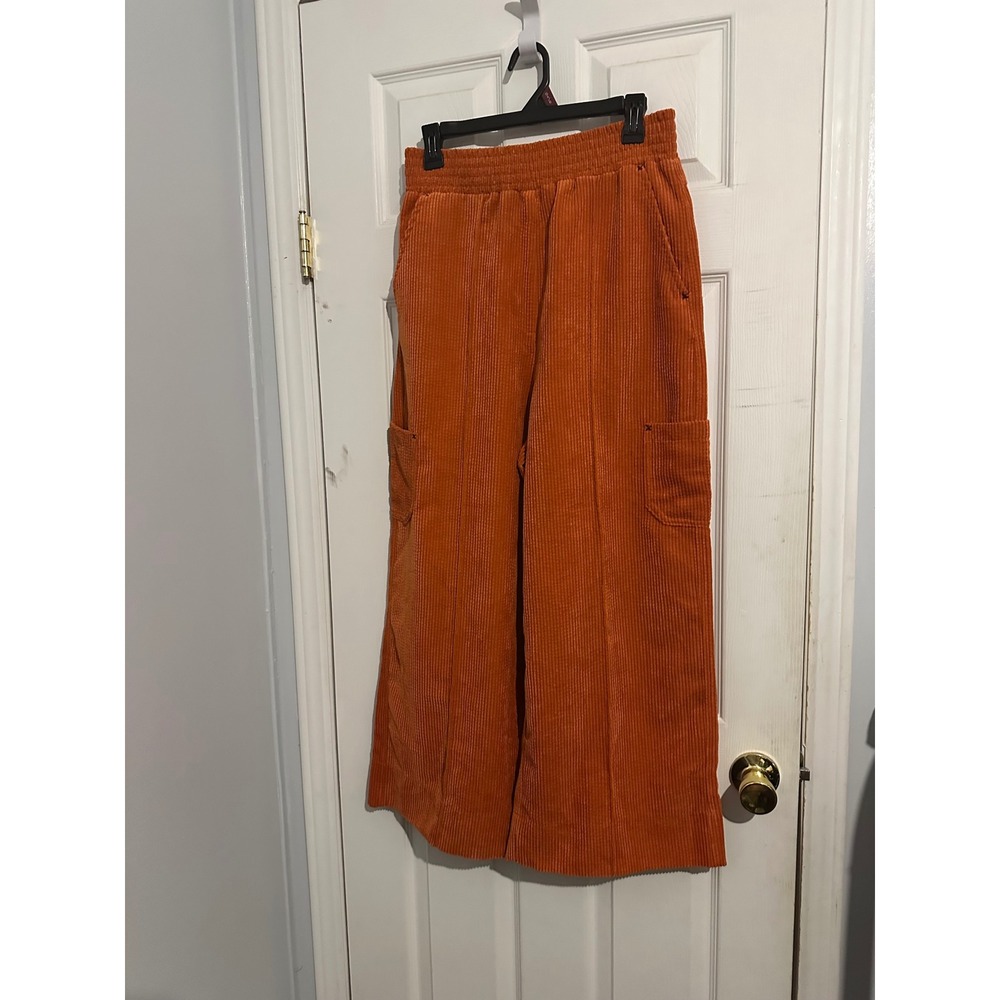 Urban Outfitters Corduroy Wide Leg Cargo Pants Burnt Orange Rust Medium